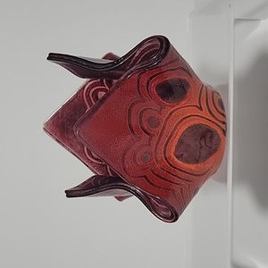 Roxy Kay Marked Unique Art Glass Handkerchief Shaped Retro Ombre Decor